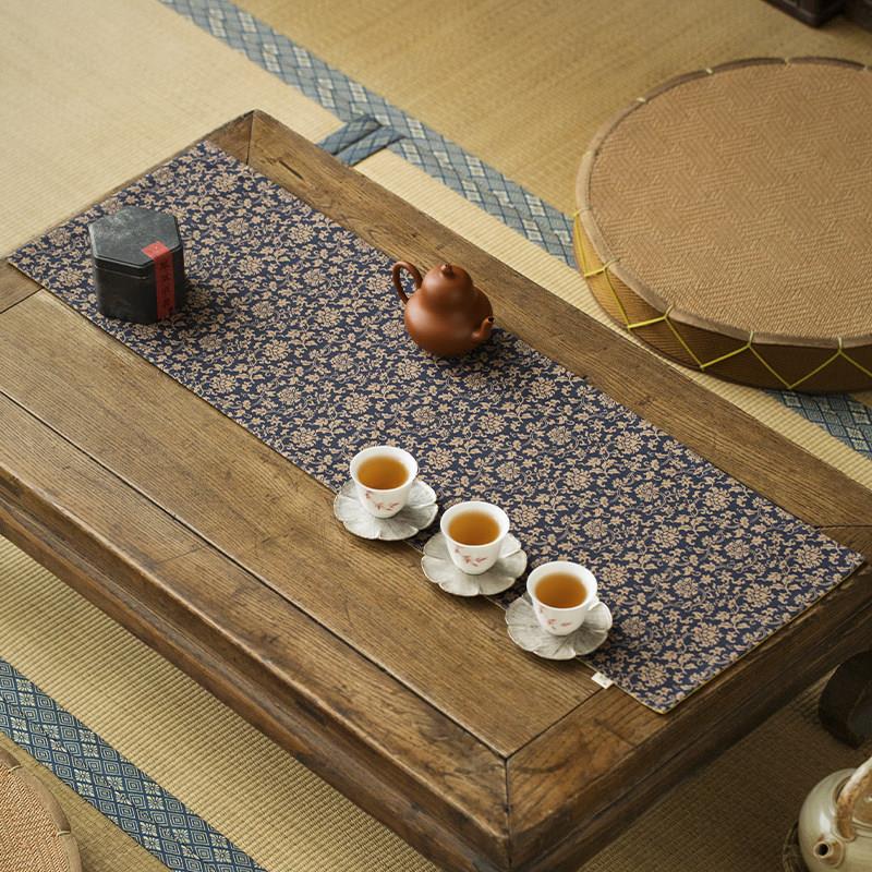 香美双面茶垫亚麻禅布高端茶道茶巾棉麻中式台布桌旗茶盘垫