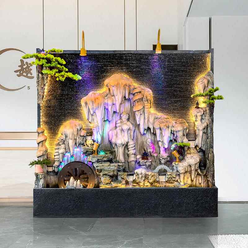 水幕司假墙流水喷泉酒店公水景装饰别山墅花园庭院客厅EPF景观摆