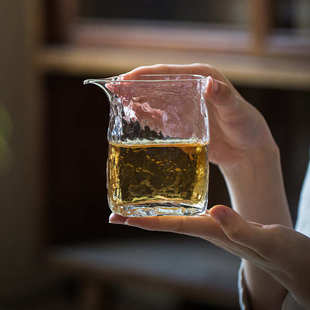 高硼硅玻璃锤纹茶海公道杯茶器透明家用功夫茶具家用分茶器公杯家