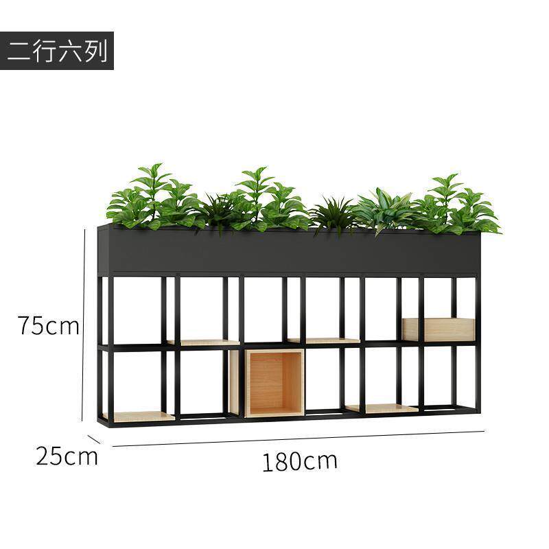 铁艺隔断屏风办公室绿植花架箱餐厅遮挡装饰置物架书架书柜工业风