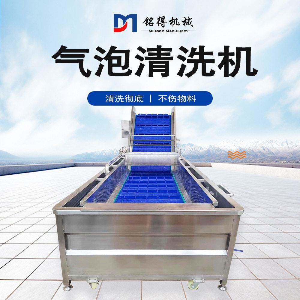 全自动苹果气泡清洗机连续草莓清洗风干线气泡式樱桃清洗设备