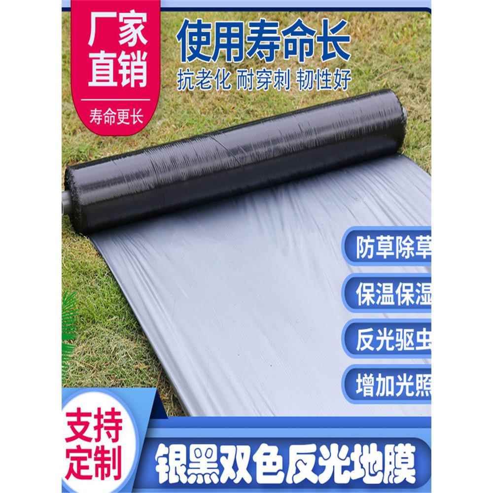银黑双色地膜农用加厚防草虫保温湿覆盖养护塑料大棚种植全新薄膜