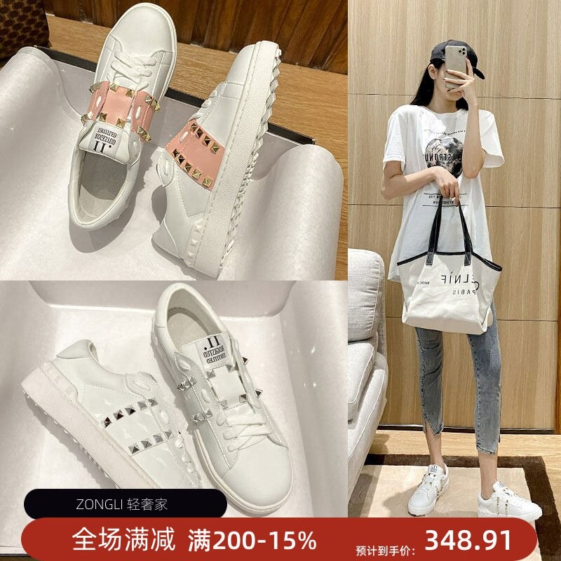 韩版真皮小白鞋女2025春夏新款 百搭休闲运动板鞋银色厚底