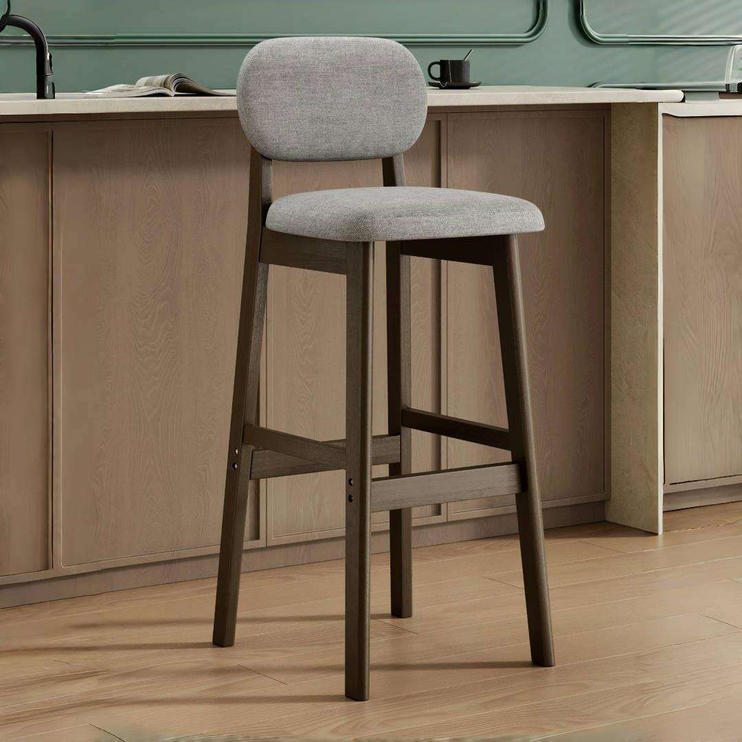 吧台椅实木高脚凳吧台凳子家用高脚椅收银岛台餐椅靠背餐桌高椅子