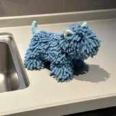 小狗厨房擦手巾挂式 100个快递 可爱超强吸水加厚雪尼尔 新家