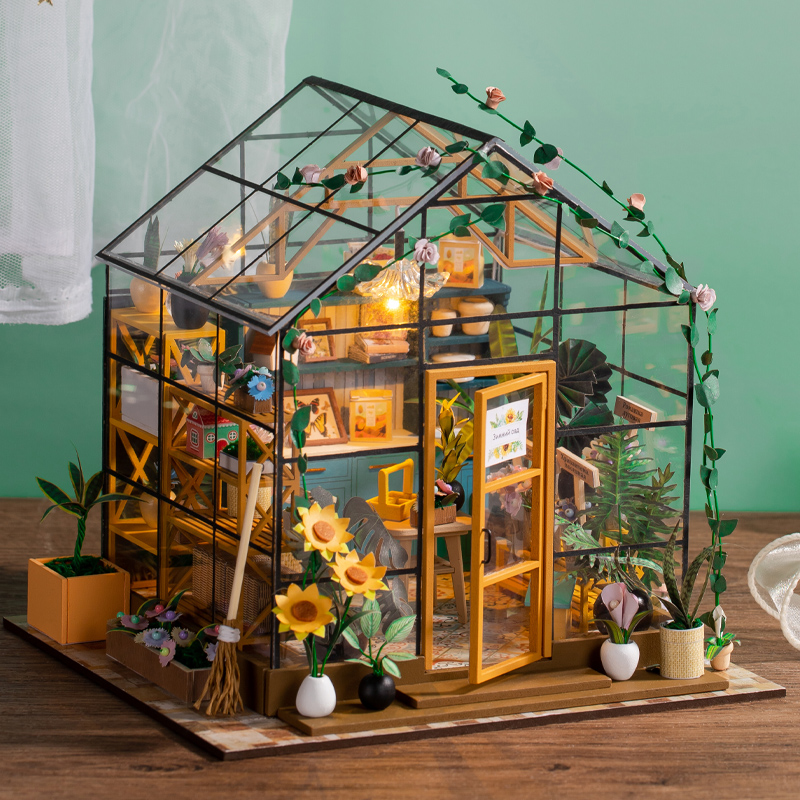 diy小屋手工制作花房立体拼图房子别墅拼装模型创意生日礼物女友