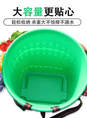 53N大塑胶背篓背篼彩色家用塑料背框装水桶非竹编收纳框舞蹈道具