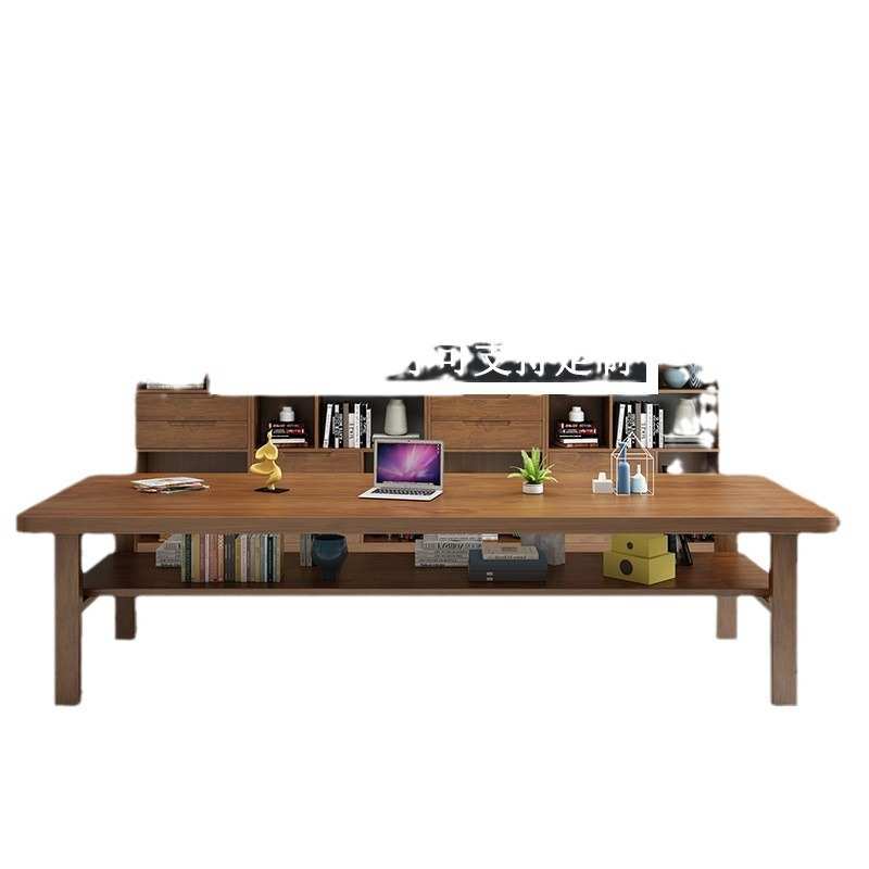 客厅双层大长书桌全实木双人阅读桌学习桌子家用学生书画桌手工桌