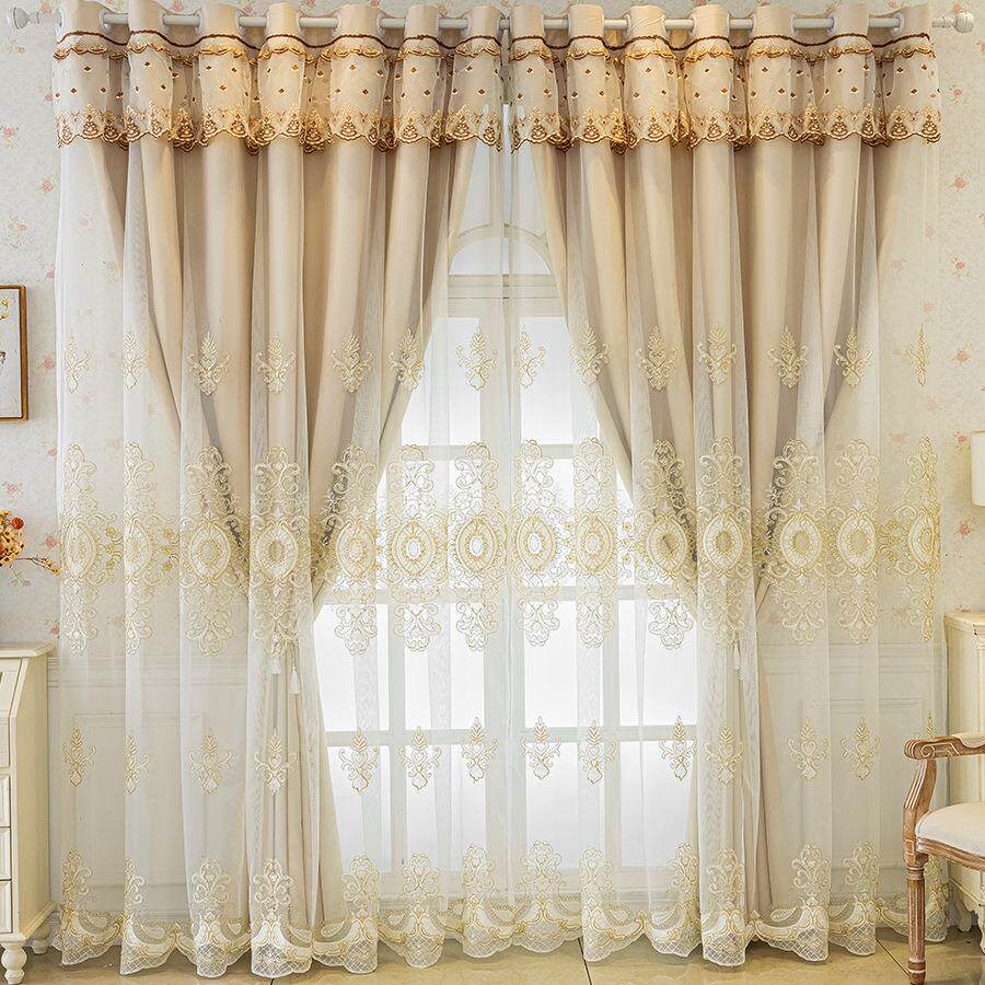 窗纱窗帘一体遮光2025新款客厅轻奢现代简约卧室双层带纱欧式