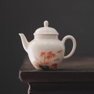 陶瓷小茶壶仿古单壶家用功夫茶具女士中式 景德拟古 泡茶小号批发
