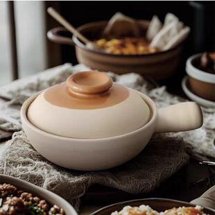 无釉砂锅耐高温砂锅商用单柄锅煲仔饭米线锅小砂锅土锅沙锅瓦煲仔