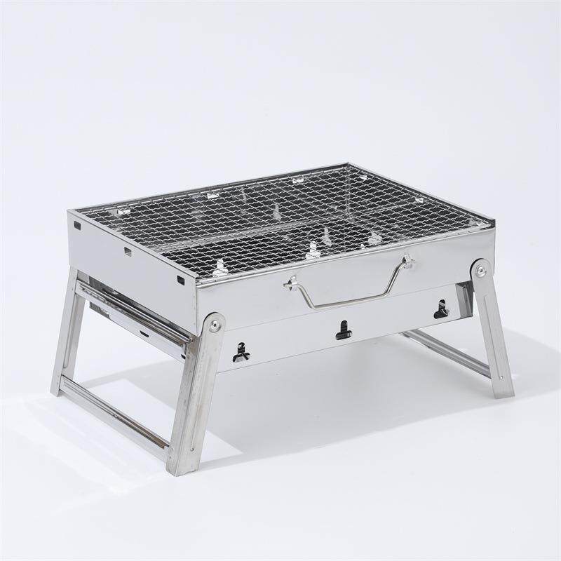 厂家户外多人便携式不锈钢烧烤架折叠BBQ野炊烤肉木炭烧烤炉