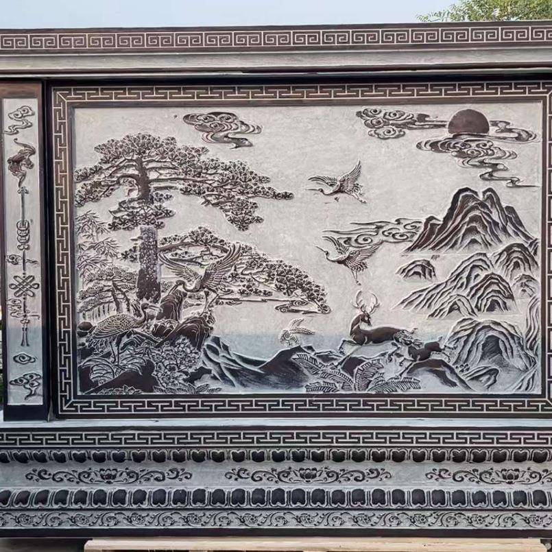 壁石雕透雕065浮壁画玄关别墅雕庭大院理石屏风画低价制作石头壁