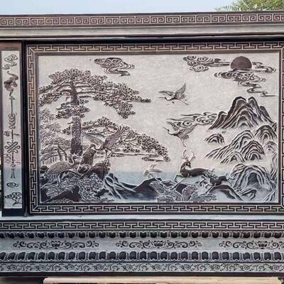 壁石雕透雕065浮壁画玄关别墅雕庭大院理石屏风画低价制作石头壁