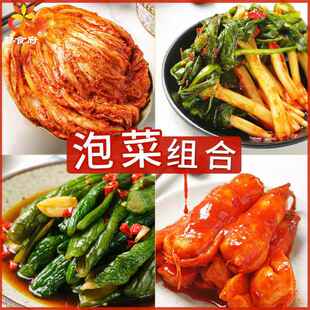 韩食府酱黄瓜辣白菜韩国泡菜延边朝鲜族韩式小葱青年萝卜泡菜散装