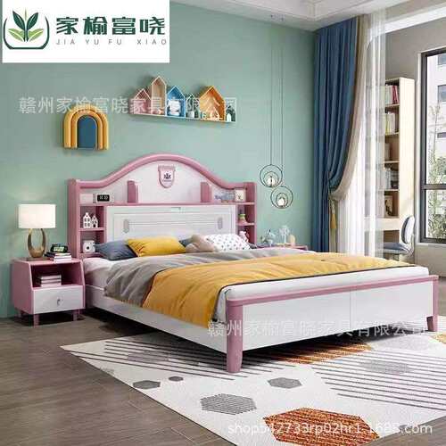 实木儿童床男孩青少年1.5米单人白色小户型1.2女孩卧室储物