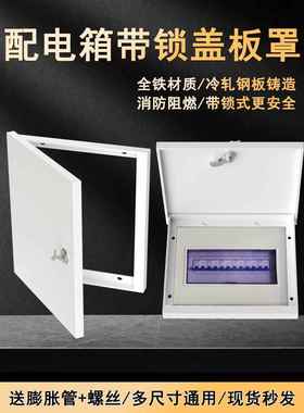 带锁配电箱盖板镂空罩全铁PZ30面板框全金属外盖保护防尘罩子遮丑