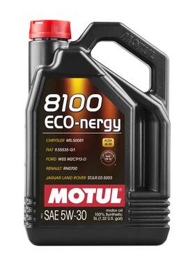 摩特(MOTUL) 全合成汽车机油8100ECO NERGY5W-30 SP 5L/桶 欧洲