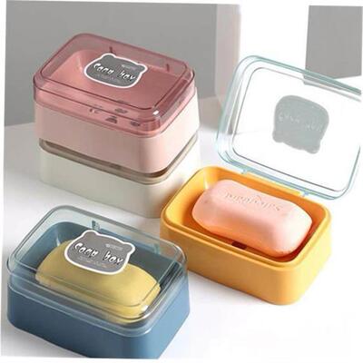 Square Soap box Drain Holder No punching sponge storage香皂
