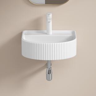 挂墙式洗手盆阳台单盆陶瓷悬空迷你台盆小户型卫生间壁挂洗脸盆