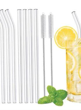 20cm Glass Smoothie Straw, Reusable Clear Drinking Straws fo