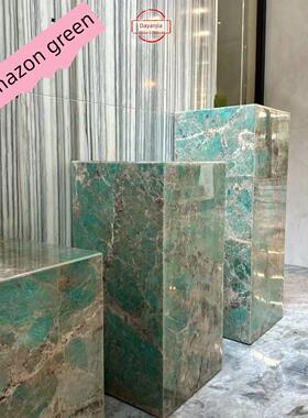 大理石石板底座客厅花架柱墩入口地板装饰摆件雕塑花桌