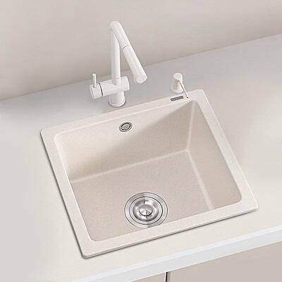 弗兰卡方形石英石水槽厨房台下台上洗菜盆中岛吧台家用洗碗池单槽