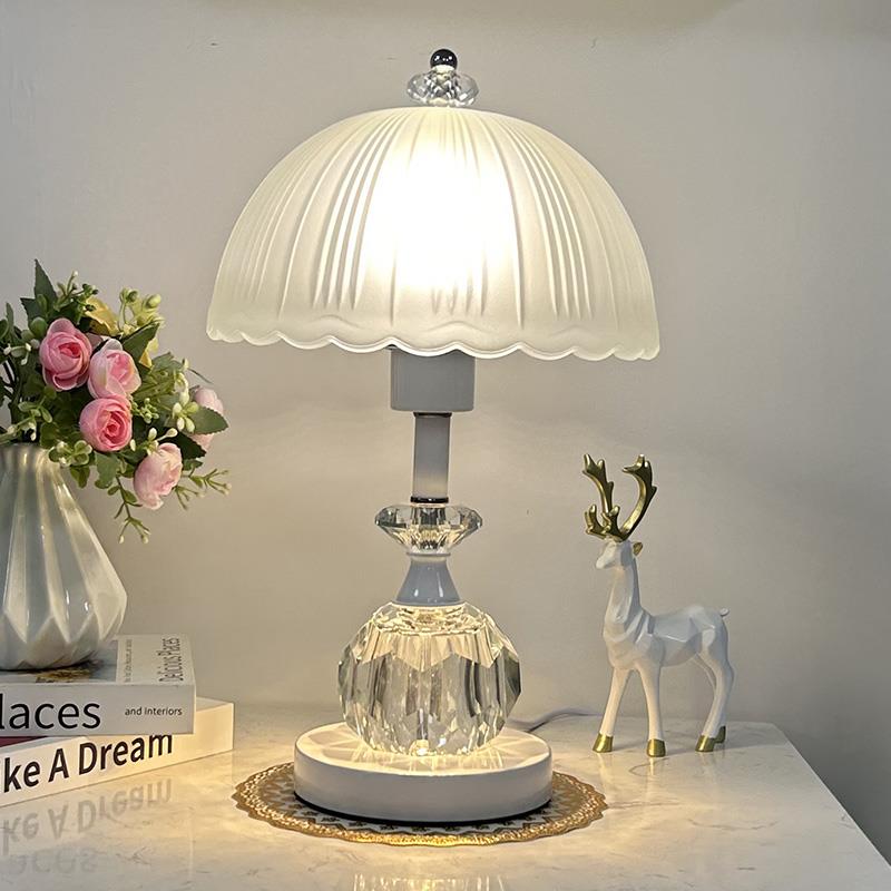高档2024款奶风水晶台灯卧新室变温馨时尚结婚礼品智能色L邮ED床