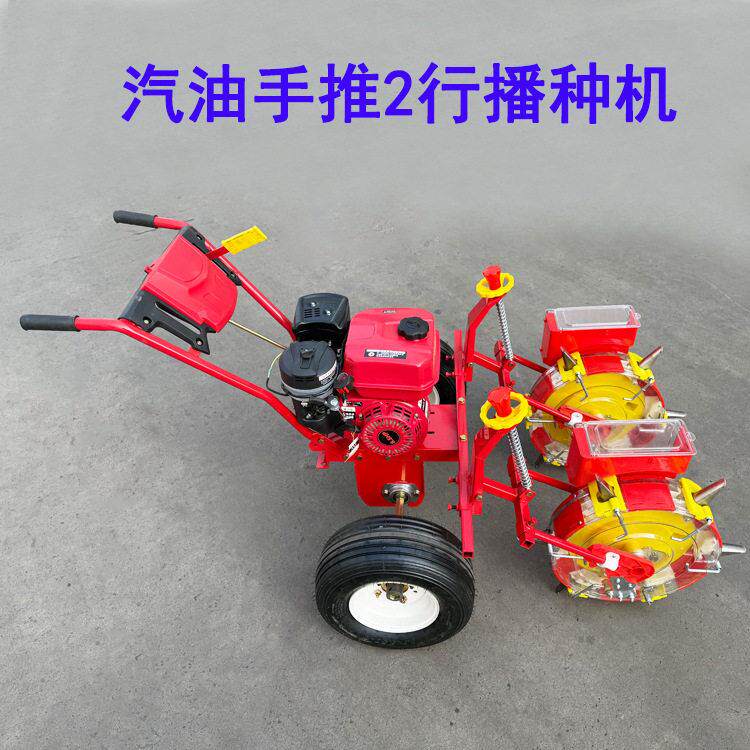 手推汽油2行玉米播种机大豆精播机鸭嘴排种器带施播种机
