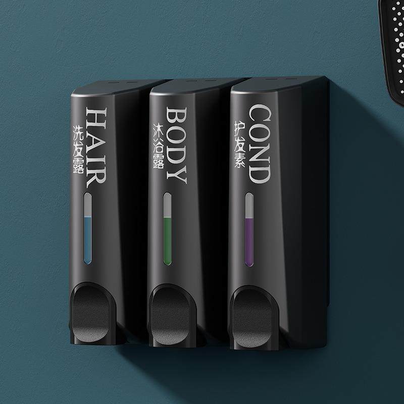 工厂直营皂液器壁挂式免打孔沐浴露洗发水分装瓶商用家用定制