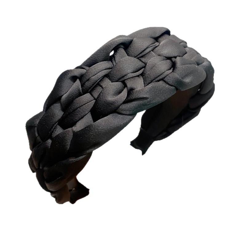 麻花编织宽边发箍简约纯色发饰