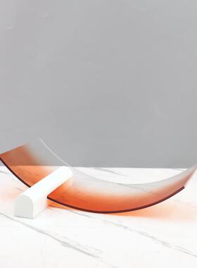 北欧极简亚克力橙色渐变弧形托盘装饰摆件酒店民宿软装家居装饰品