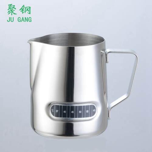 600ml温度贴拉花杯 不锈钢拉花杯 奶泡杯 咖啡用具 厂家