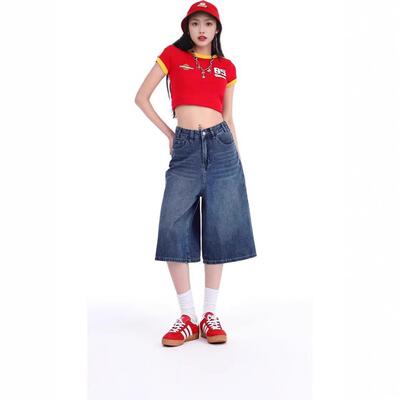 Genleck Women Summer Waisted Bermuda Shorts Leg Jorts Subtle