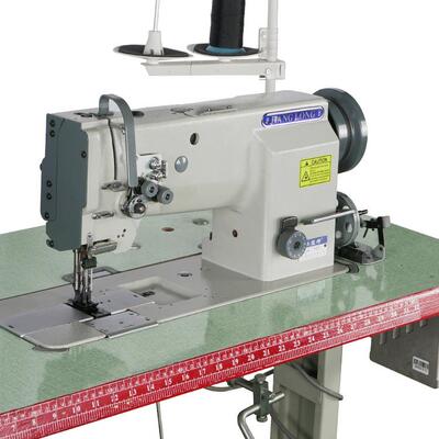 脚垫拼接工业缝纫机 DU双针三同步皮革厚料缝纫汽车用品针车厂家