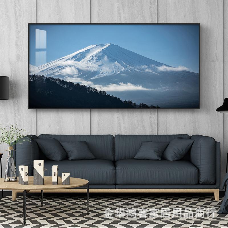 背有靠山客厅装饰画一整幅横幅珠穆朗玛峰雪山风景办公室大气挂画