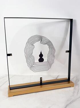 新中式现代创意书房亚克力摆件 样板房间电视柜酒柜玄关软装饰品