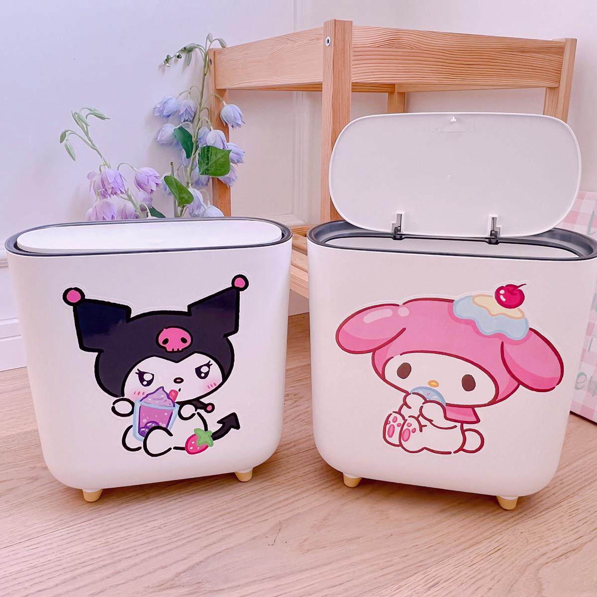 卡通玉桂狗美乐蒂化妆室家用按压带盖子垃圾桶可爱客厅卧室废纸篓