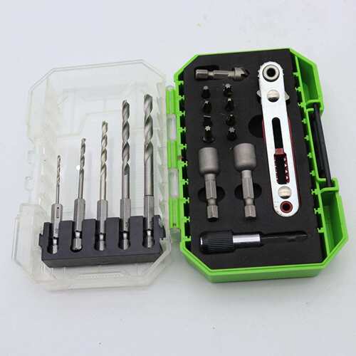 跨境M35英制麻花钻多刃尖套装 14 PCS 1/16-1/2,13 PCS 1/16-1/4