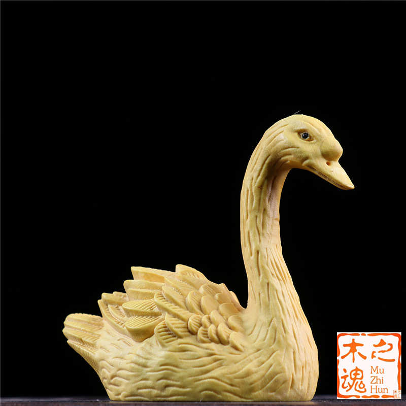 黄杨木雕刻文玩比翼双飞车摆件实木手把件家居装饰品茶宠创意礼品