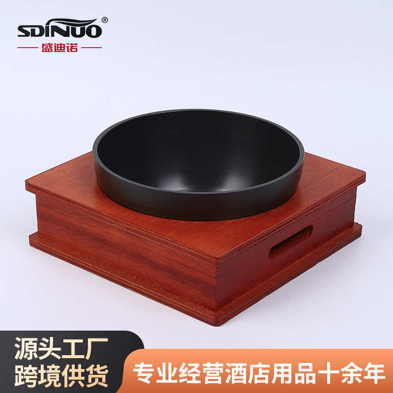 定制带底座米线碗拌饭木架木锅架隔热碗架砂锅木架碗架韩式料理碗