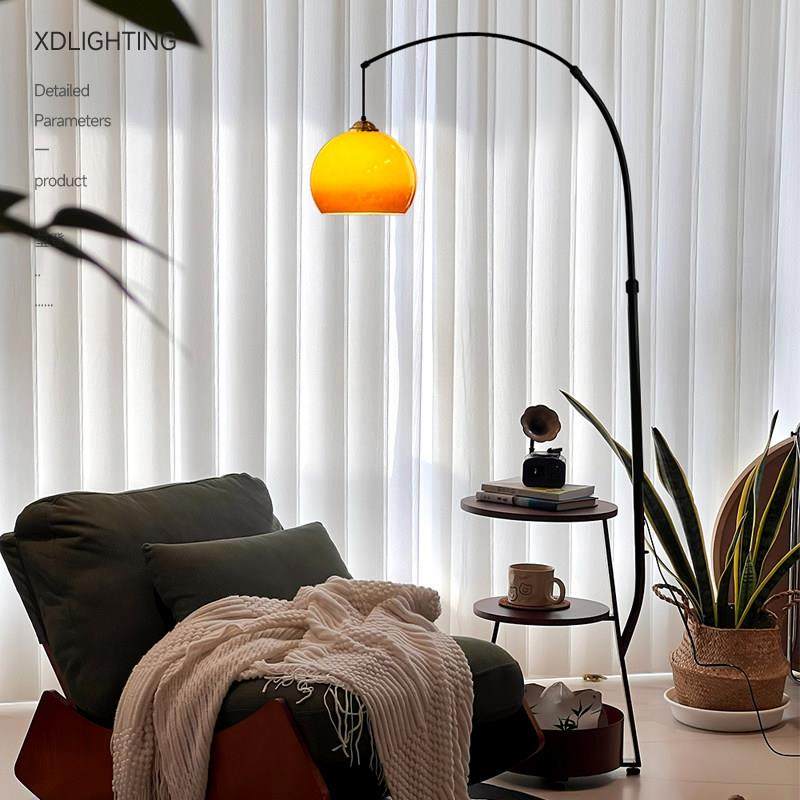 中古柚子钓鱼落地灯客厅沙发旁边几一体置物装饰高级感卧室气氛灯,家装灯饰光源,置物功能落地灯,淘宝优惠券,粉丝福利购,淘宝优惠卷