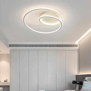 简约书房灯具主卧室圆环卧室led北欧灯个性 简极间现代创意吸顶灯