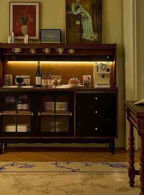 美红橡木家庭XTI餐厅法式复古餐边柜中古客风实木厅北储物置物柜