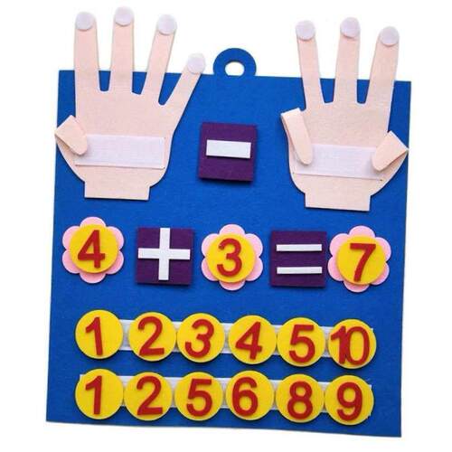 Felt Montessori Math Toy Children Finger Numbers Toys Kids E