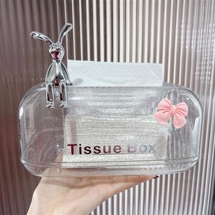 纸抽纸盒桌面收纳盒 创意高颜值客厅抽纸盒轻奢家用茶几下沉式