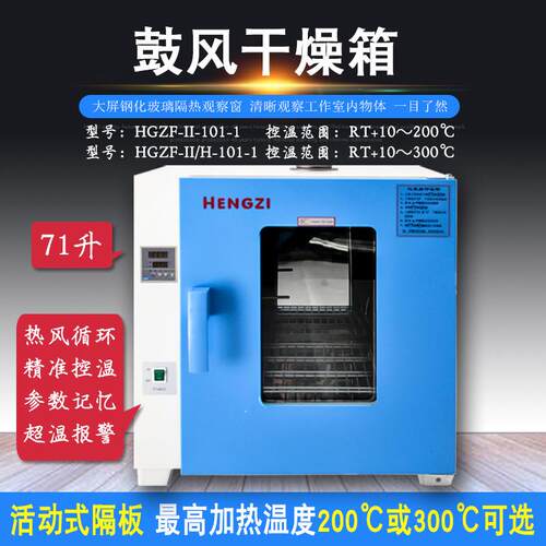 跃进恒字牌HGZF-II/H-101-1数显鼓风干燥箱70升实验室小型烘干箱