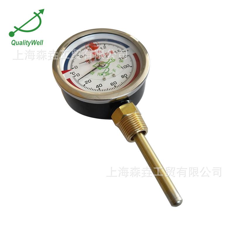 暖通机械设备外观简洁大气 热水锅炉用温度压力一体表 80mm温压表