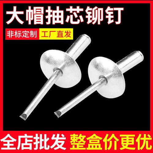 铆钉抽芯铆钉大帽沿拉铆钉大头抽芯铝铆钉M3.2拉钉M4铝制拉卯钉M5