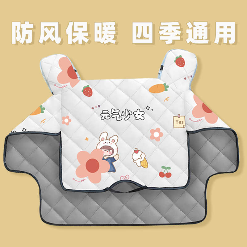 爱玛专用电瓶车挡风被女冬天加绒加厚双面防雨防水电动防风罩新款